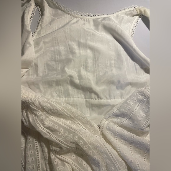 Q & A Maternity Dress Medium White Lace Sleeveless Midi Sleeveless NWT - Picture 6 of 10